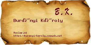 Burányi Károly névjegykártya