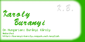karoly buranyi business card