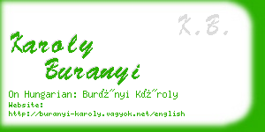 karoly buranyi business card